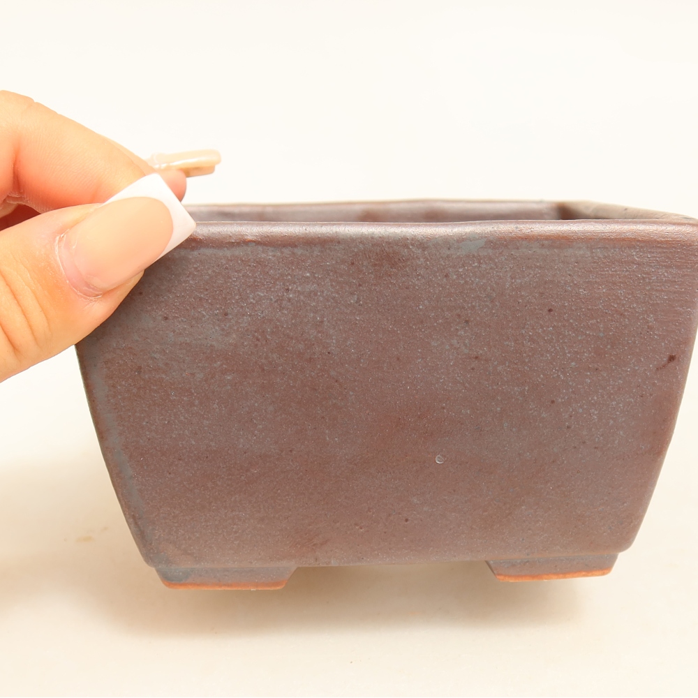 Ceramiczna miska do bonsai 10,5 x 10,5 x 6,5 cm, kolor metaliczny