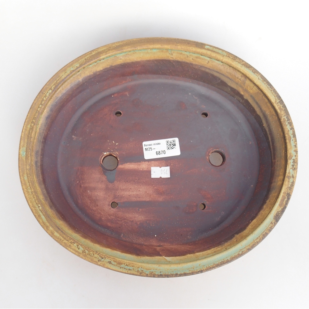 Ceramiczna miska na bonsai 28 x 25 x 6 cm, zielona