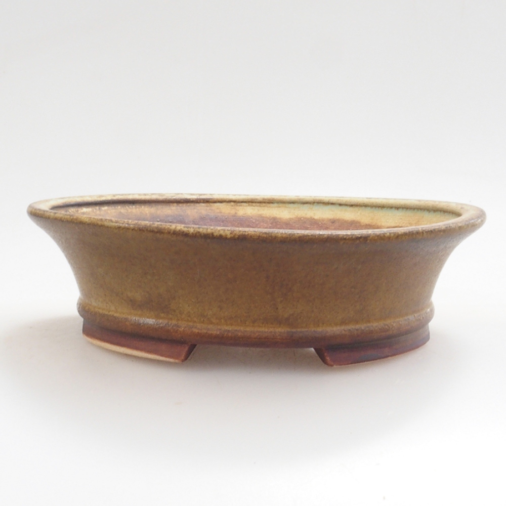 Ceramiczna miska do bonsai 13,,5 x 12 x 3,5 cm, kolor zielony