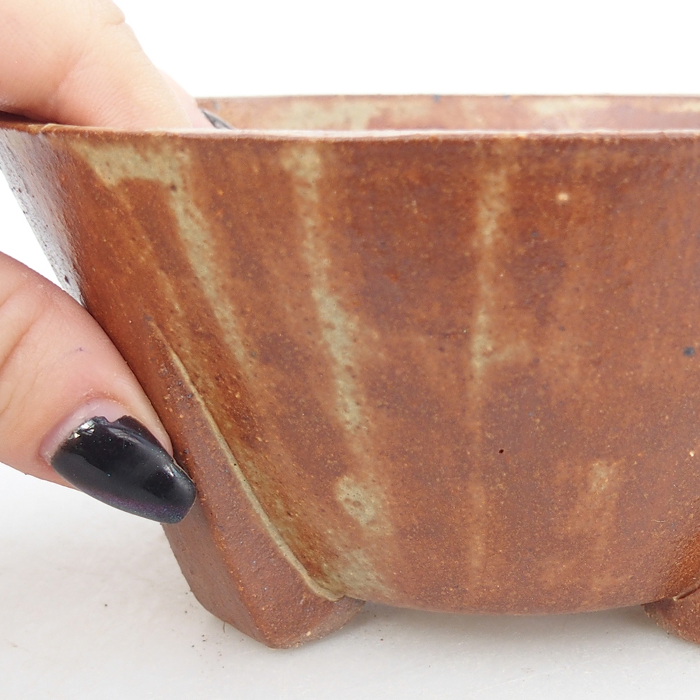 Ceramiczna miska do bonsai 13,5 x 13,5 x 6,5 cm, brązowa