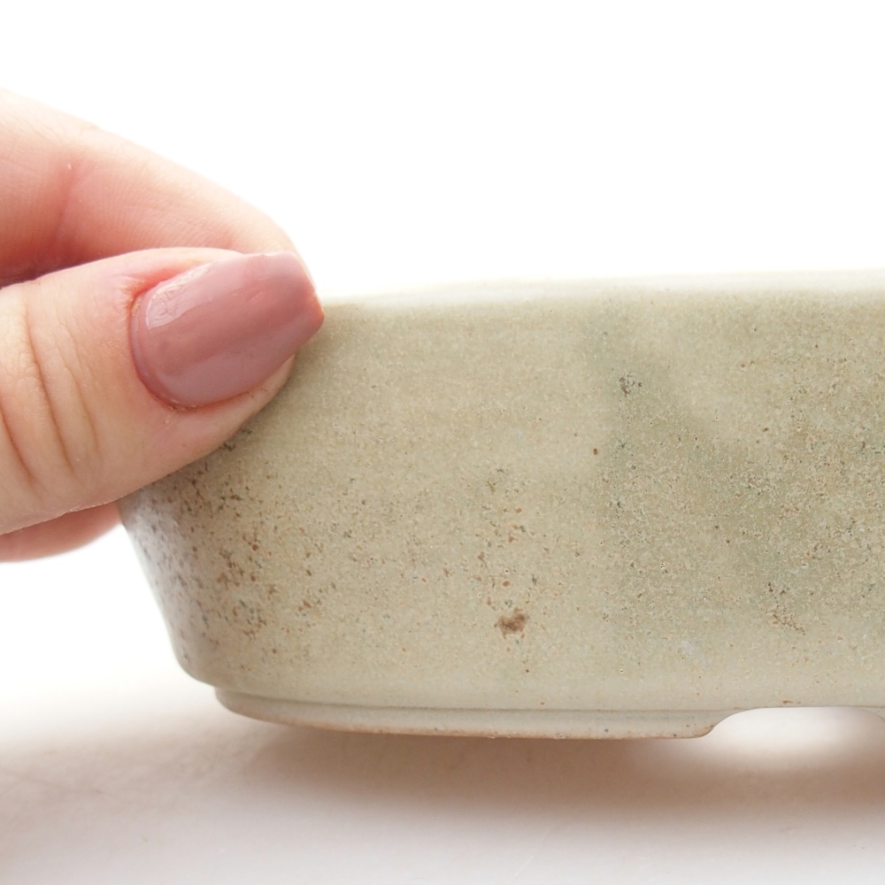 Ceramiczna miska do bonsai 15 x 9,5 x 4 cm, kolor beżowy
