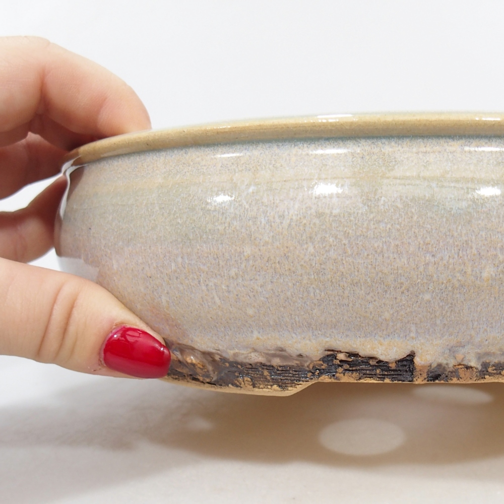 Ceramiczna miska na bonsai 19 x 19 x 6 cm, zielona