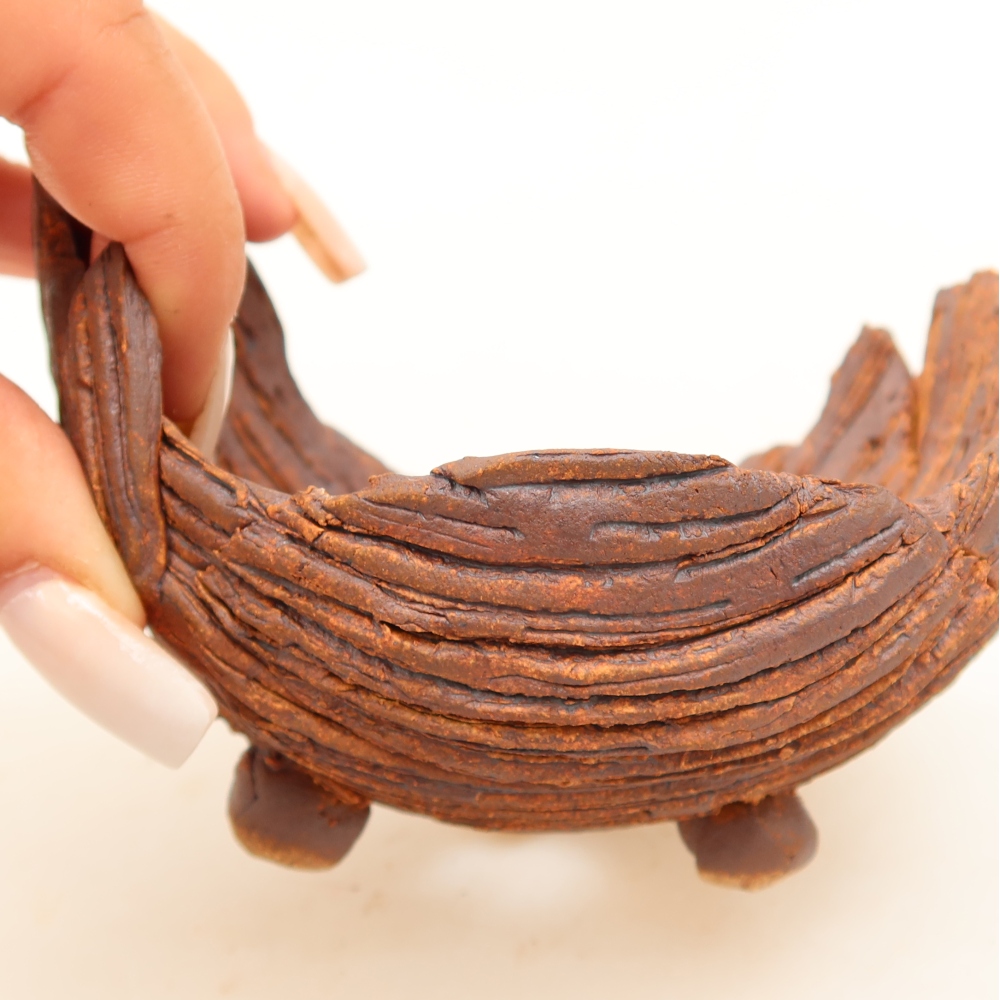 Ceramiczna skorupka  10,5 x 9 x 7,5 cm, kolor brązowy