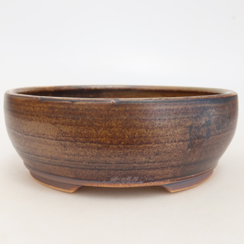 Ceramiczna miska do bonsai 17 x 17 x 6 cm, kolor brązowy