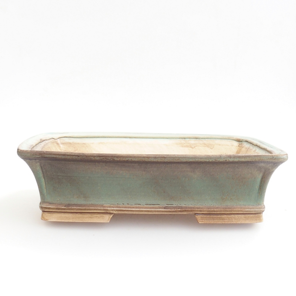 Ceramiczna miska na bonsai 29,5 x 25 x 7,5 cm, zielona