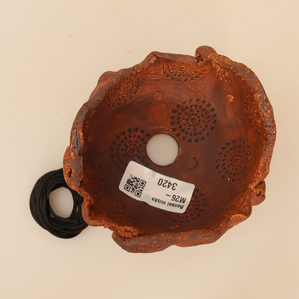 Ceramiczna skorupa do kokedamy 10 x 9 x 9 cm, kolor brązowy