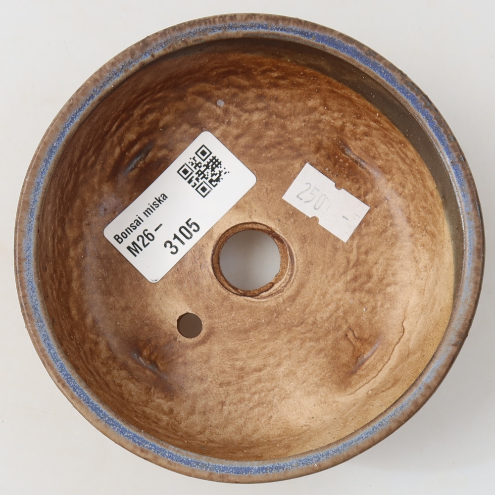 Ceramiczna miseczka do bonsai 10,5 x 10,5 x 4 cm, kolor niebieski