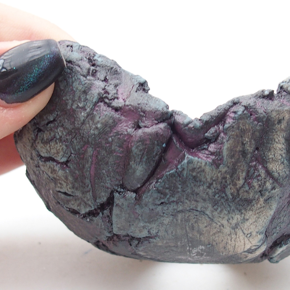 Ceramiczna muszla 9,5 x 9 x 4,5 cm, kolor fioletowy