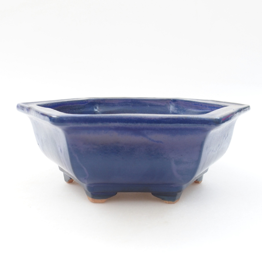Ceramiczna miska bonsai 17 x 15 x 6 cm, kolor niebieski