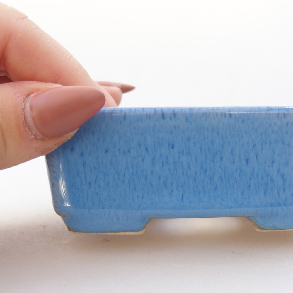 Ceramiczna miska na bonsai 8,5 x 7 x 3,5 cm, kolor niebieski