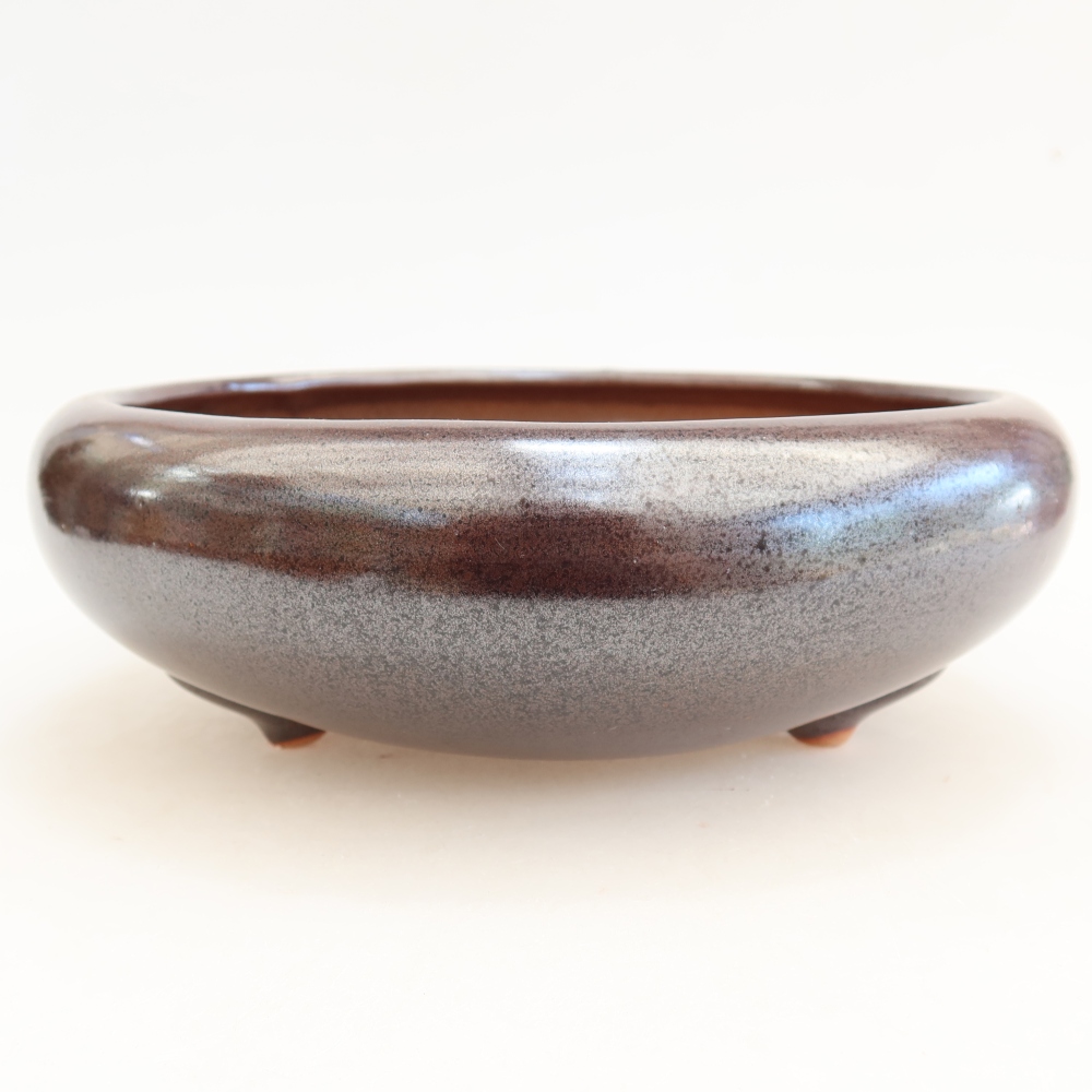 Ceramiczna miska do bonsai 20,5 x 20,5 x 7 cm, kolor brązowy