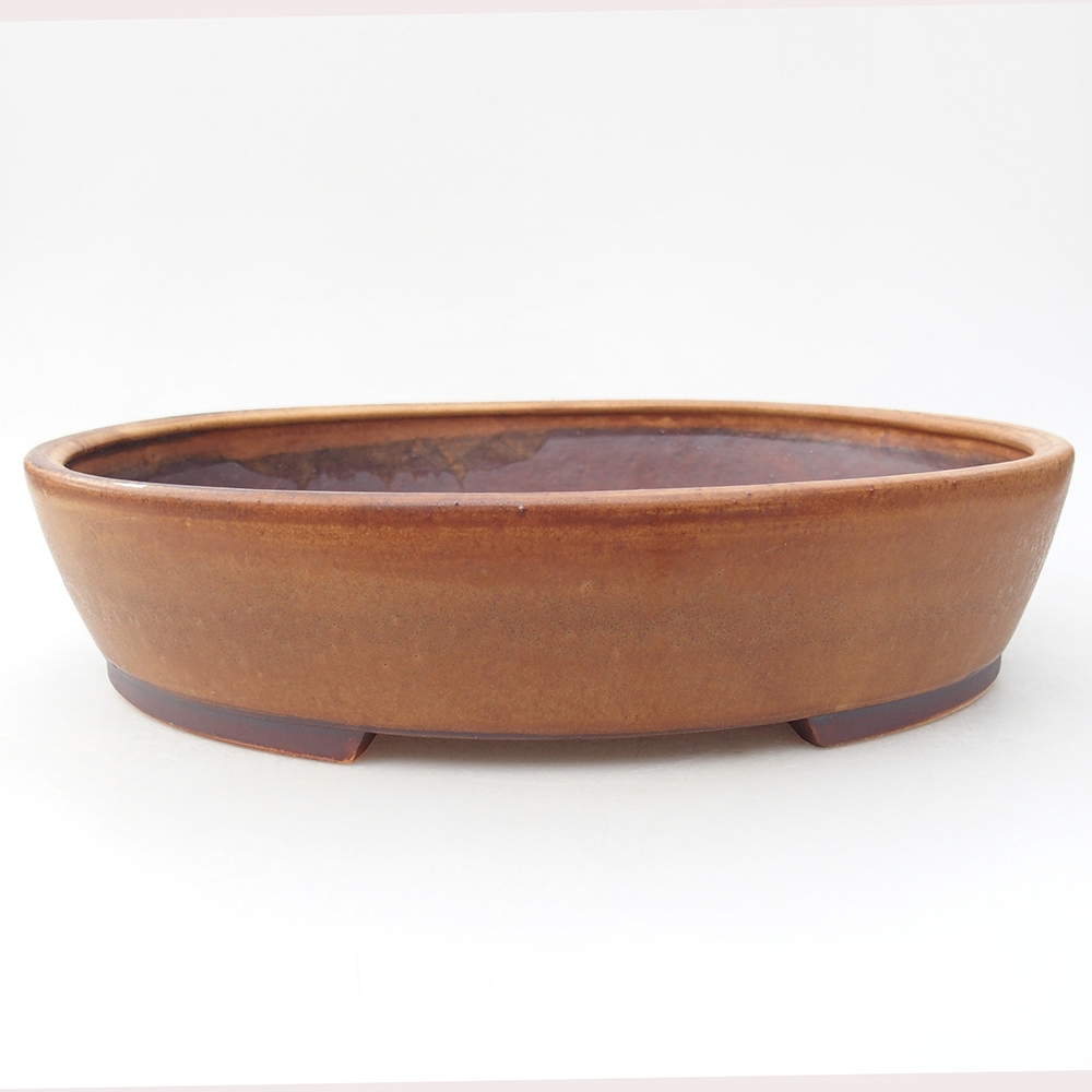 Ceramiczna miska bonsai 24 x 28 x 6  cm, kolor brązowy