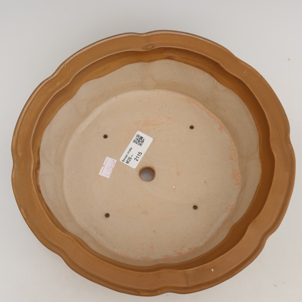 Ceramiczna miska na bonsai 26 x 26 x 8 cm, brązowa
