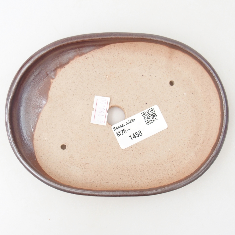 Ceramiczna miska do bonsai 17 x 12,5 x 2 cm, brązowa
