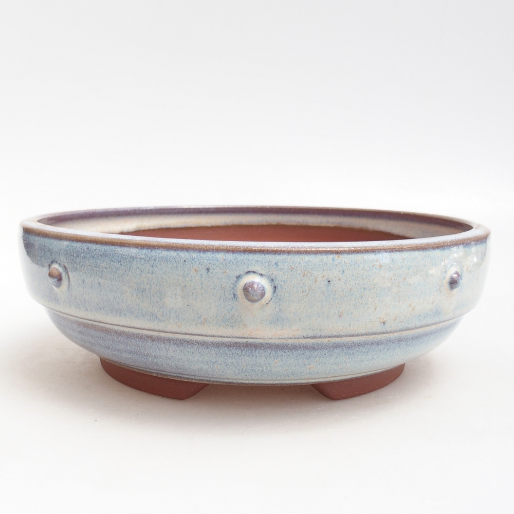 Ceramiczna miska bonsai 21 x 21 x 6,5 cm, kolor niebieski