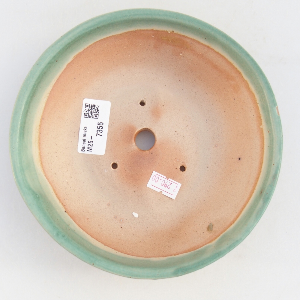Ceramiczna miska do bonsai 17,5 x 17,5 x 5 cm, zielona