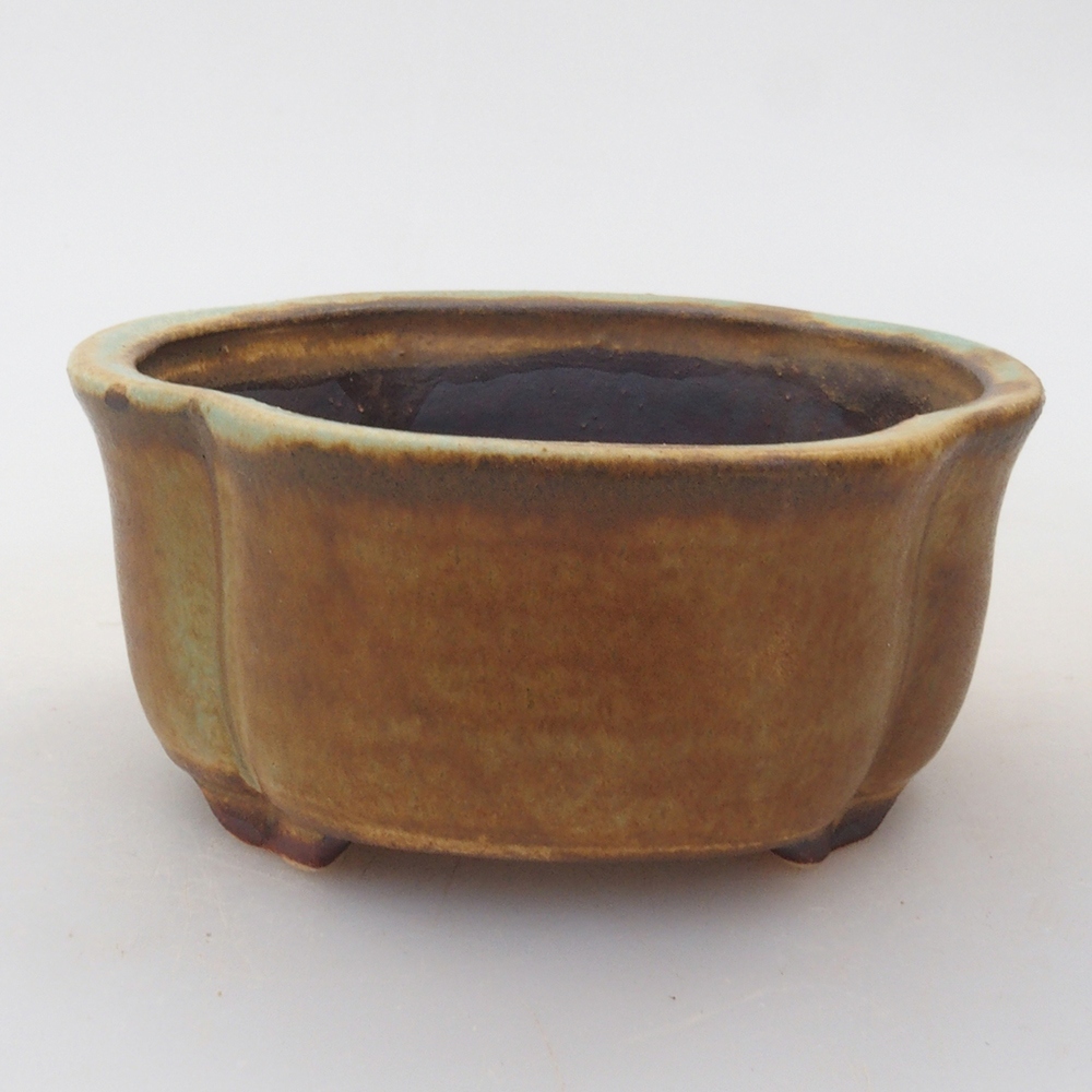 Ceramiczna miska do bonsai 7,5 x 7 x 3,5 cm, kolor brązowy