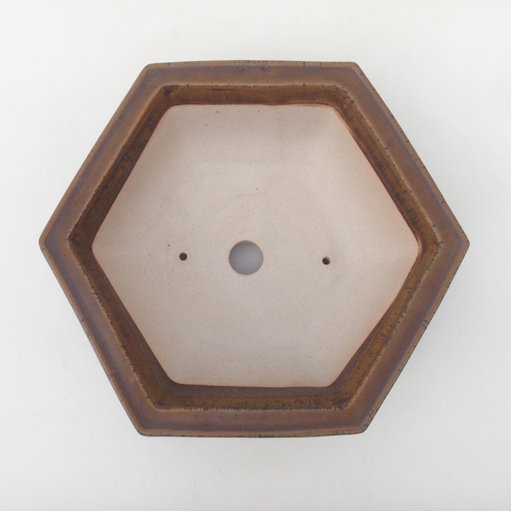 Bonsai bowl H05 - 19 x 21,5 x 7 cm. - brązowy