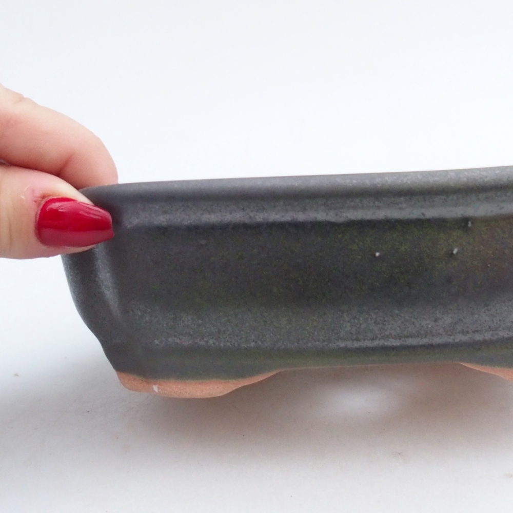 Ceramiczna miska do bonsai 16 x 12 x 5 cm, zielona