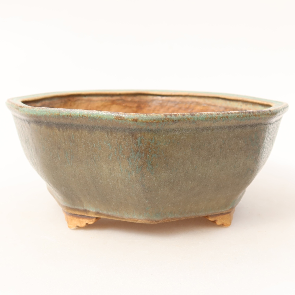 Ceramiczna miska do bonsai 17 x 16 x 6,5 cm, kolor zielony