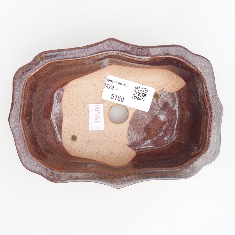 Ceramiczna miska bonsai 15,5 x 11,5 x 4,5 cm, kolor brązowy
