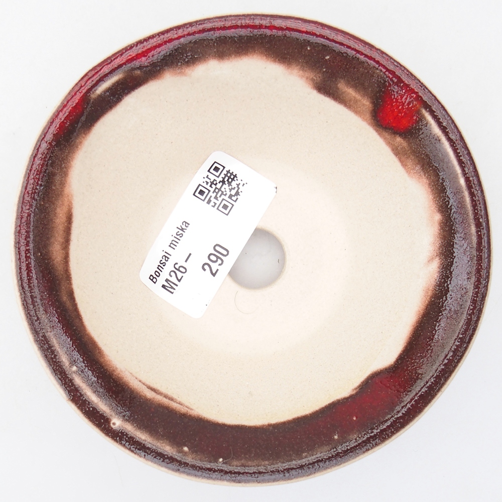 Mini miska do bonsai 10,5 x 10,5 x 3,5 cm, kolor czerwony