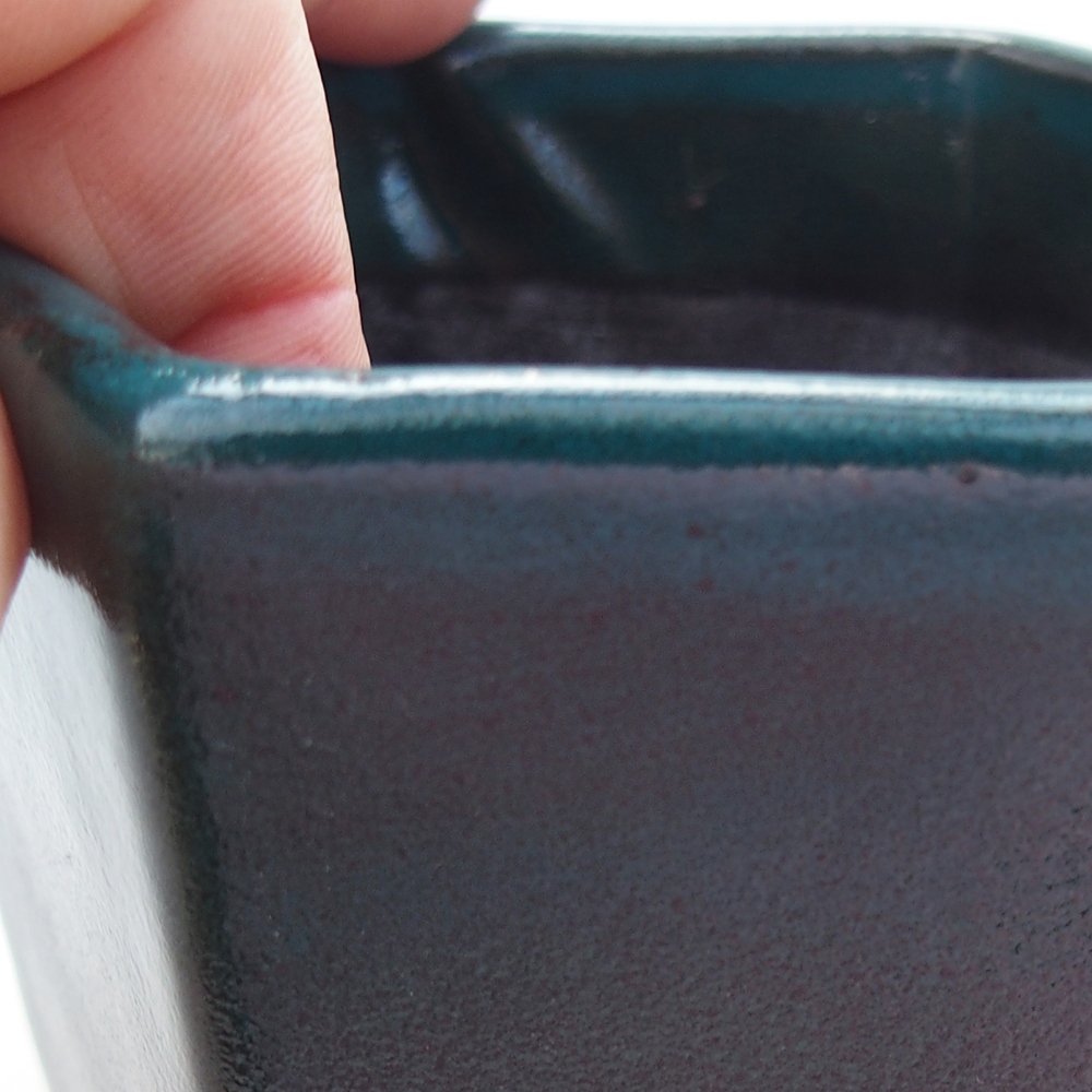 Ceramiczna miska na bonsai 9 x 9 x 8 cm, zielona