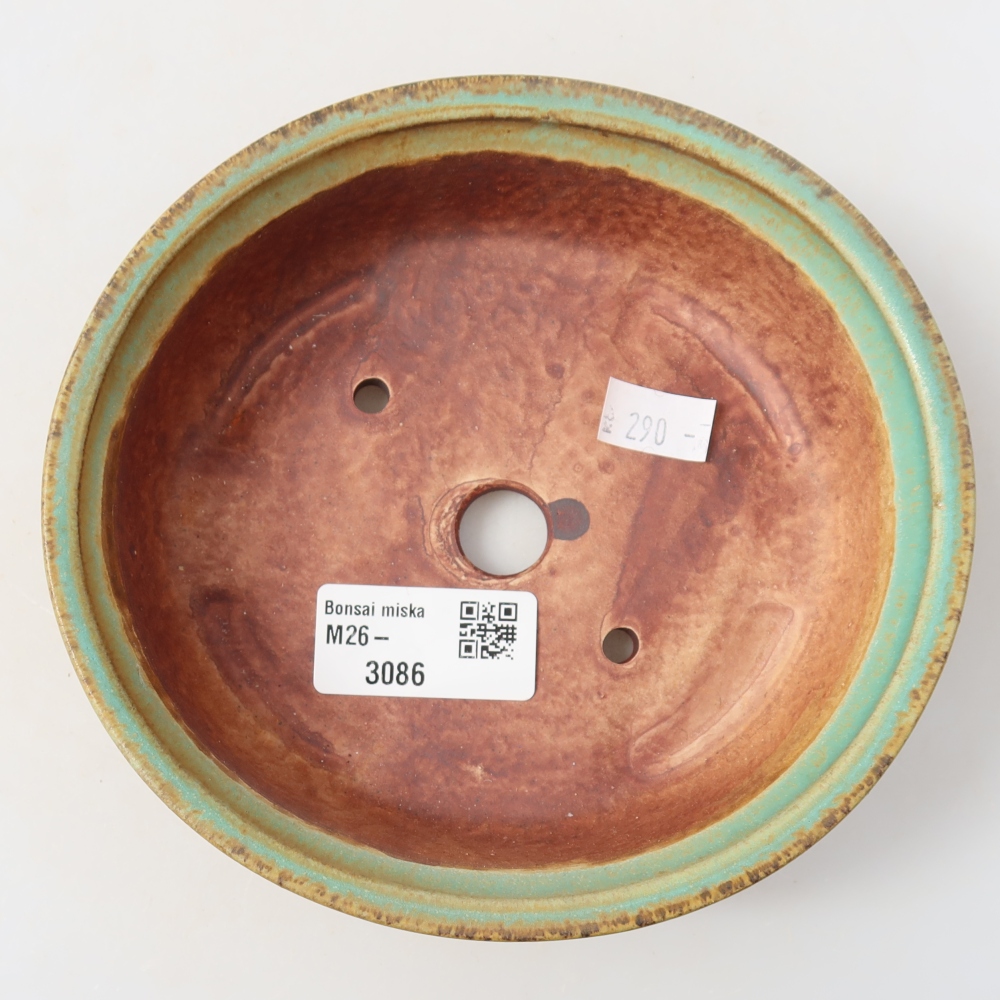 Ceramiczna miska do bonsai 15,5 x 14,5 x 4 cm, kolor zielony