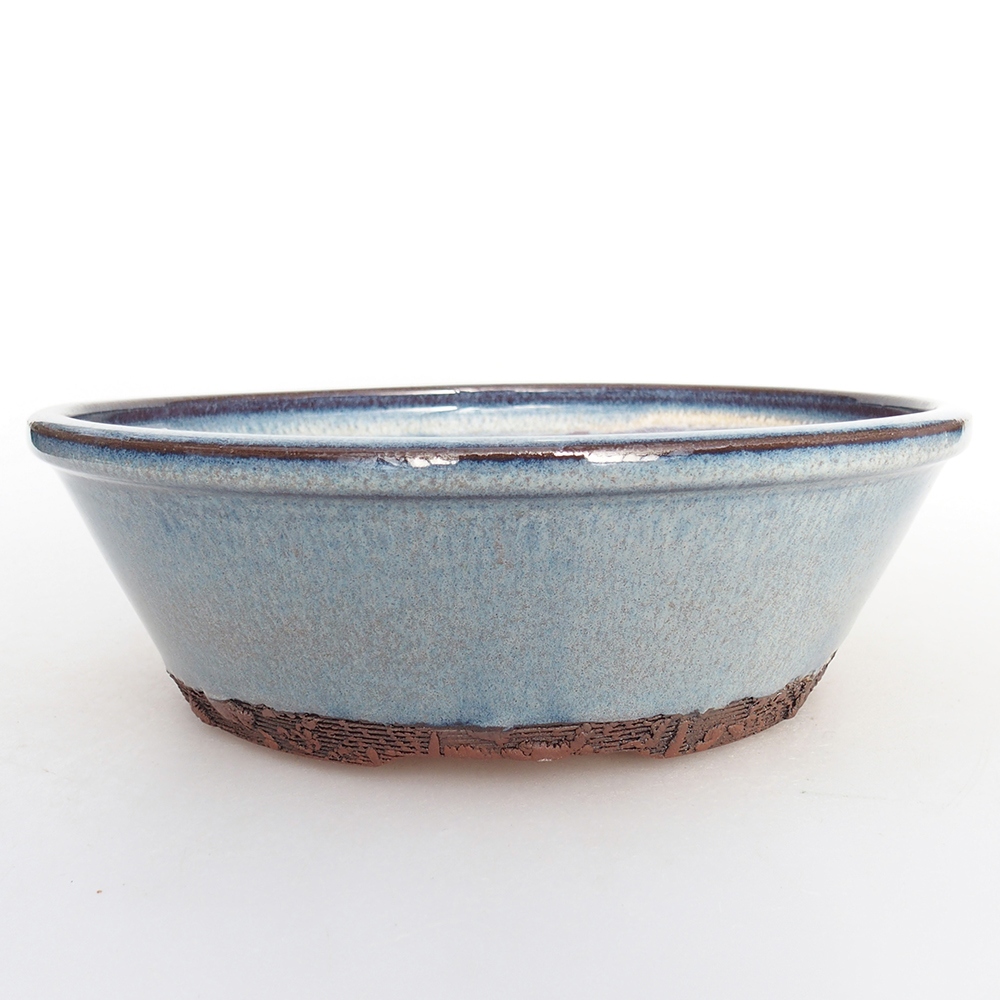 Ceramiczna miska bonsai 19 x 19 x 6 cm, kolor niebieski
