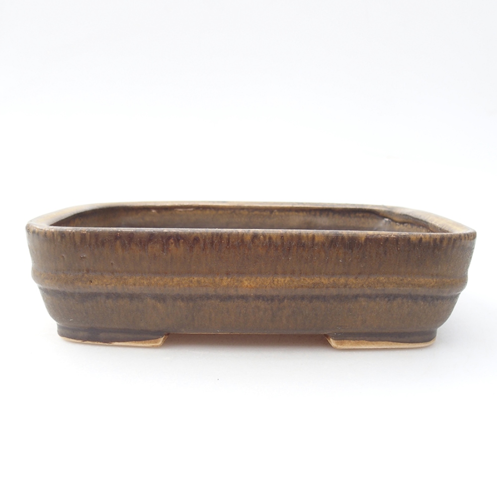 Ceramiczna miska do bonsai 17,5 x 14 x 4,5 cm, kolor brązowy