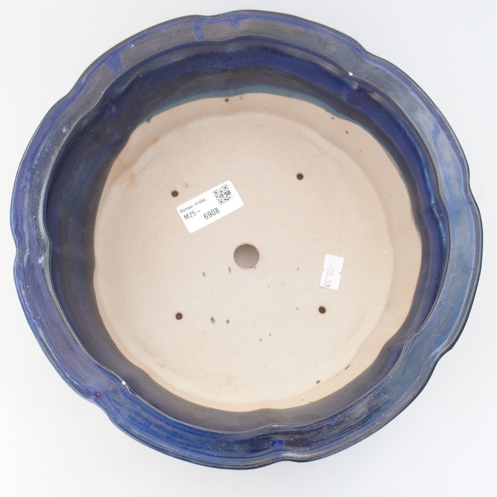 Ceramiczna miska na bonsai 26 x 26 x 8 cm, kolor niebieski