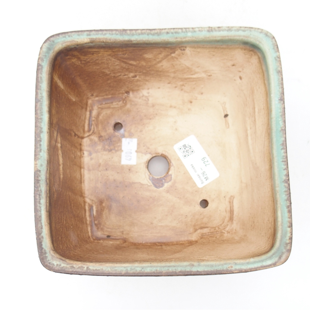 Ceramiczna miska do bonsai 16 x 16 x 10 cm, zielona