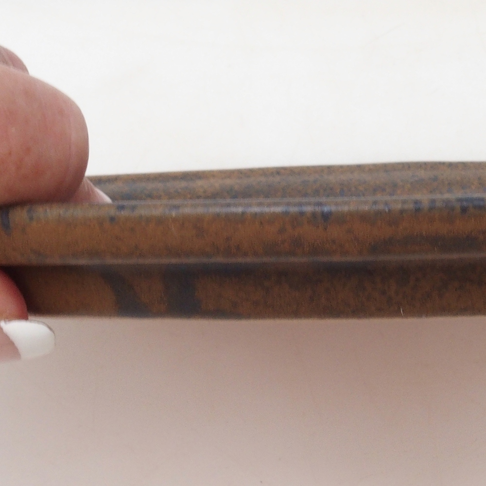 Bonsai bowl owalny M - 22,5 x 18 x 1,5 cm - brązowy