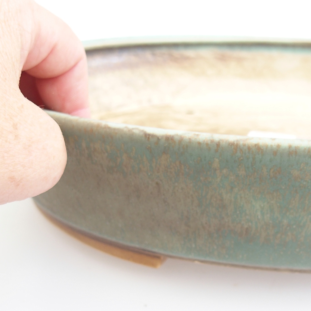 Ceramiczna miska do bonsai 31 x 26,5 x 6 cm, zielona