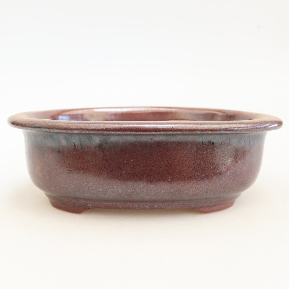 Ceramiczna miska do bonsai 18 x 14,5 x 5,5 cm, kolor bordowy