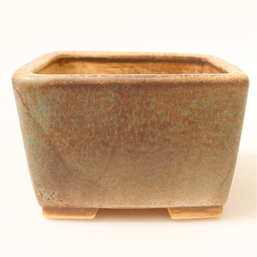 Ceramiczna miska do bonsai 8,5 x 8,5 x 5,5 cm, zielona