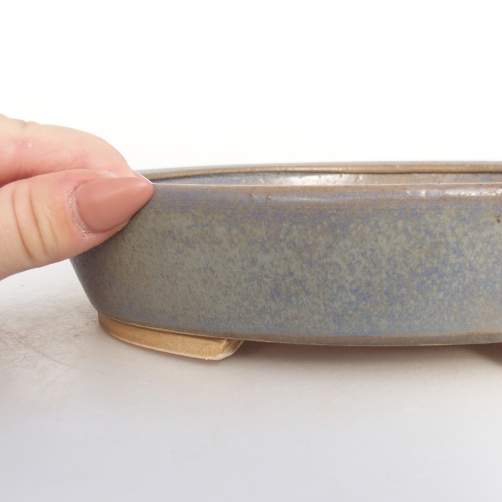 Ceramiczna miska bonsai 21 x 19 x 4 cm, kolor niebieski