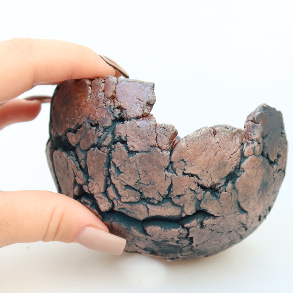Ceramiczna skorupa  11 x 10,5 x 8 cm, kolor zielony