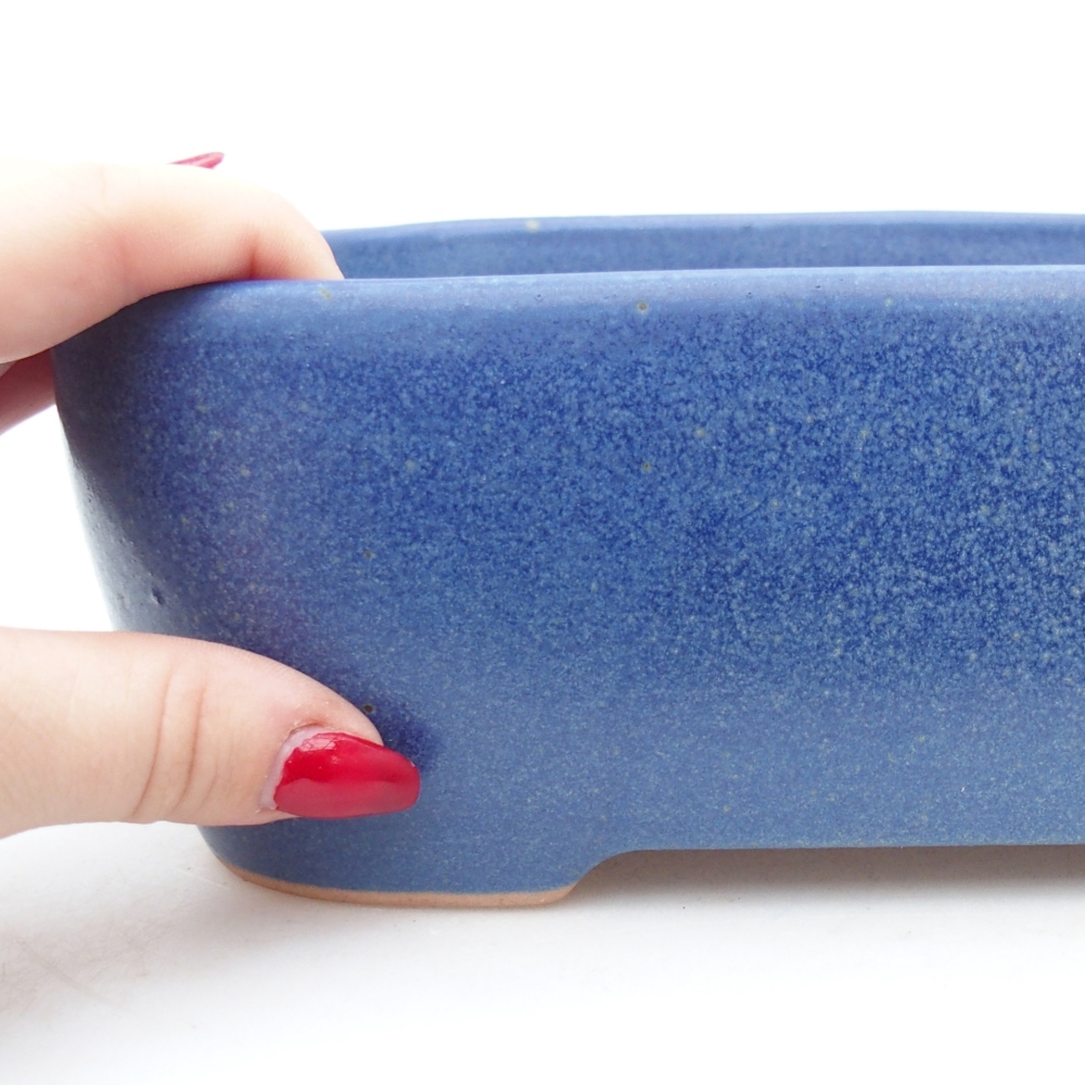 Ceramiczna miska na bonsai 23 x 17 x 7,5 cm, kolor niebieski