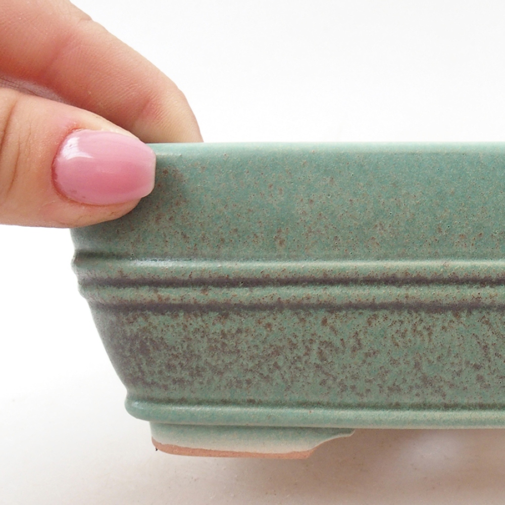 Ceramiczna miska bonsai 17 x 12 x 5,5 cm, kolor zielony