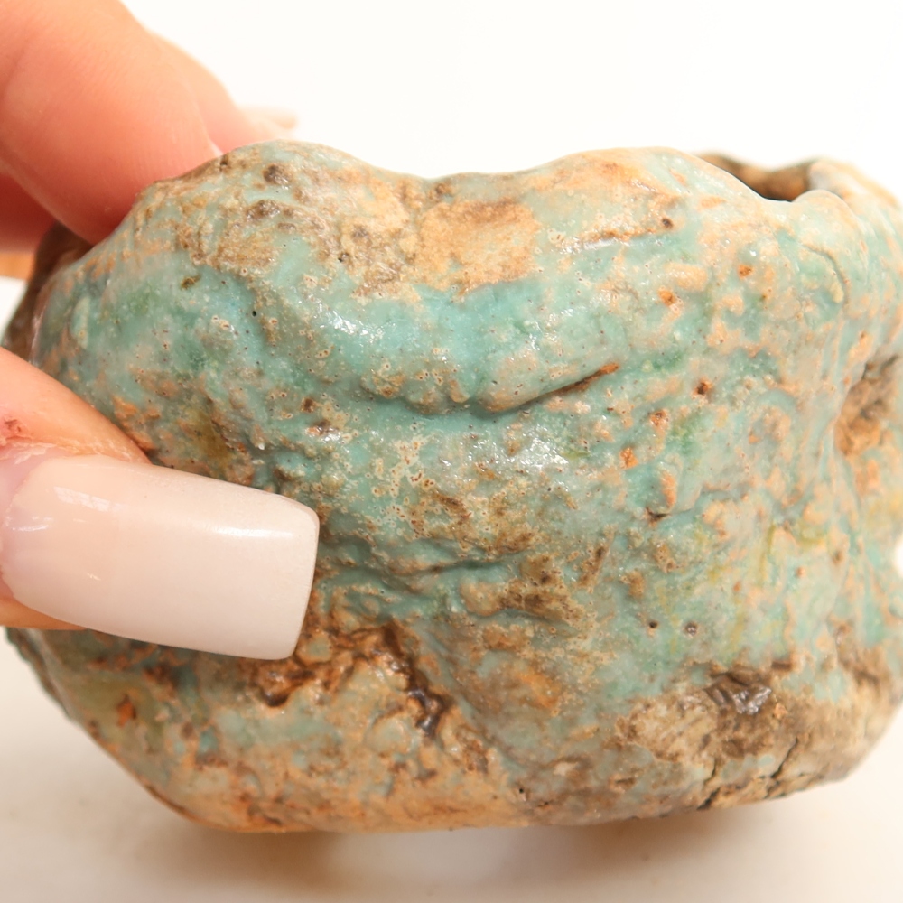Ceramiczna skorupka  7,5 x 7 x 5,5 cm, kolor zielony