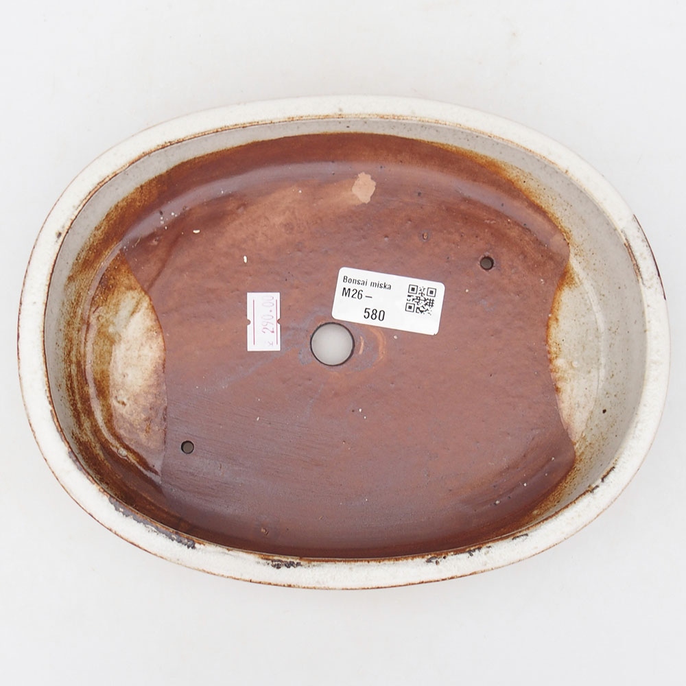 Ceramiczna miska na bonsai 22 x 17 x 4 cm, biała