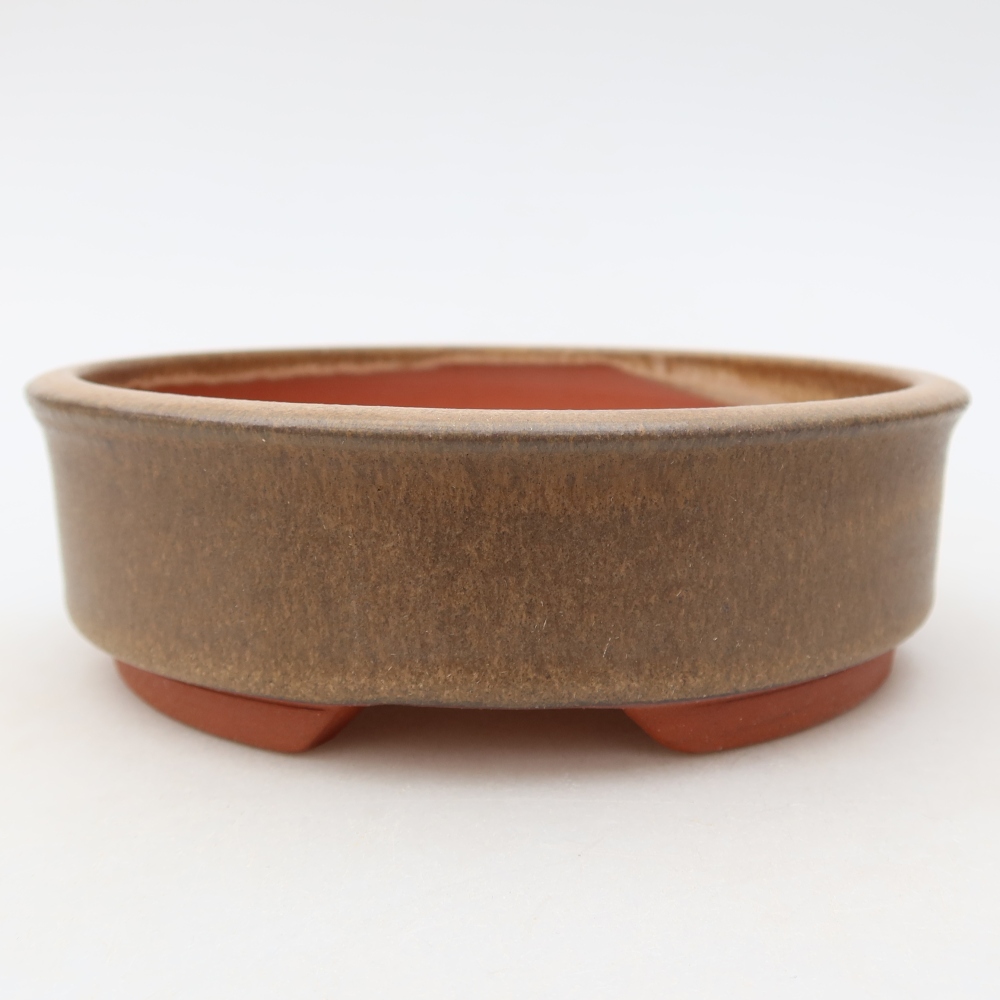 Ceramiczna miska do bonsai 14,5 x 14,5 x 4,5 cm, kolor brązowy