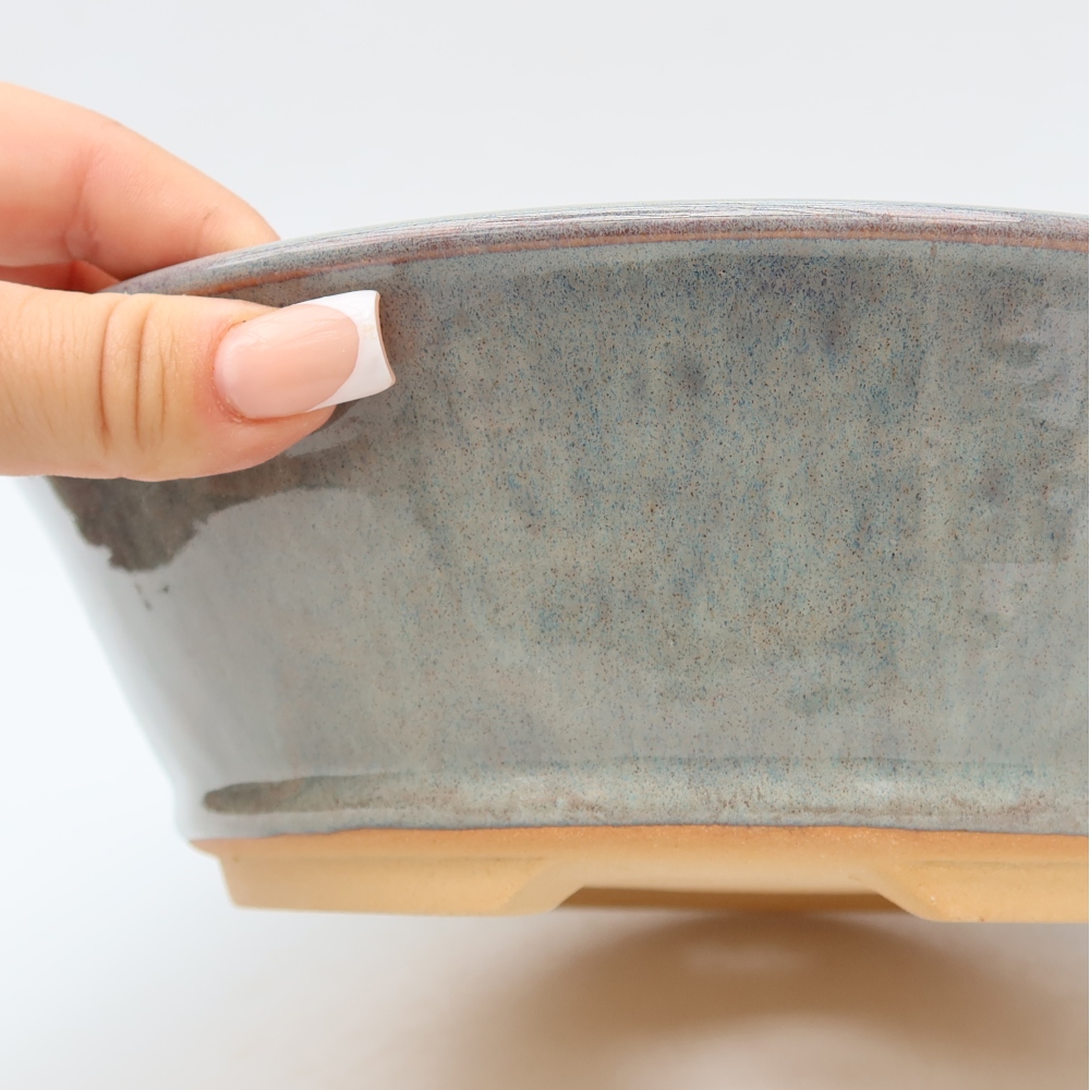 Ceramiczna miska do bonsai 24,5 x 24,5 x 7,5 cm, kolor szary