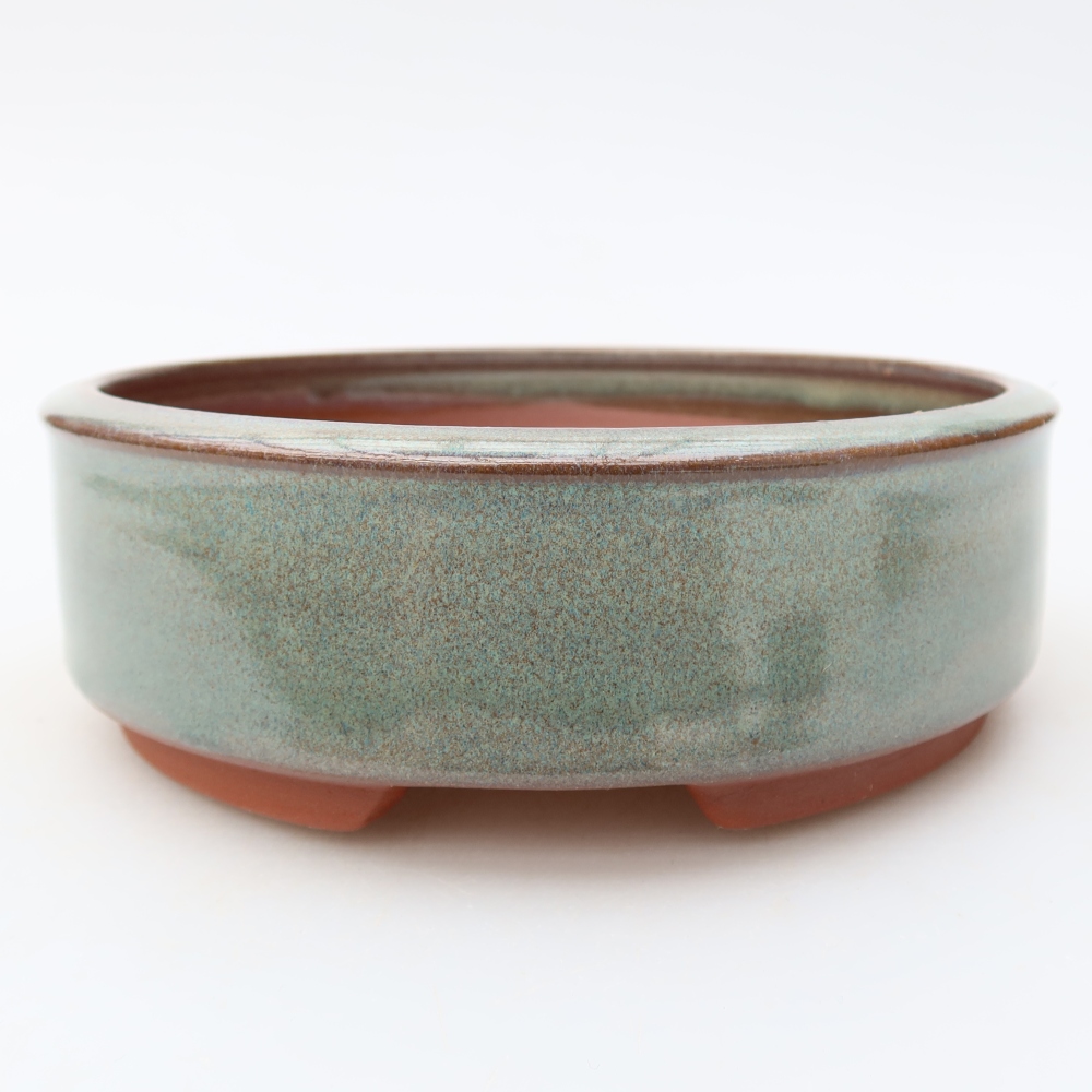 Ceramiczna miska do bonsai 15 x 15 x 5 cm, zielona