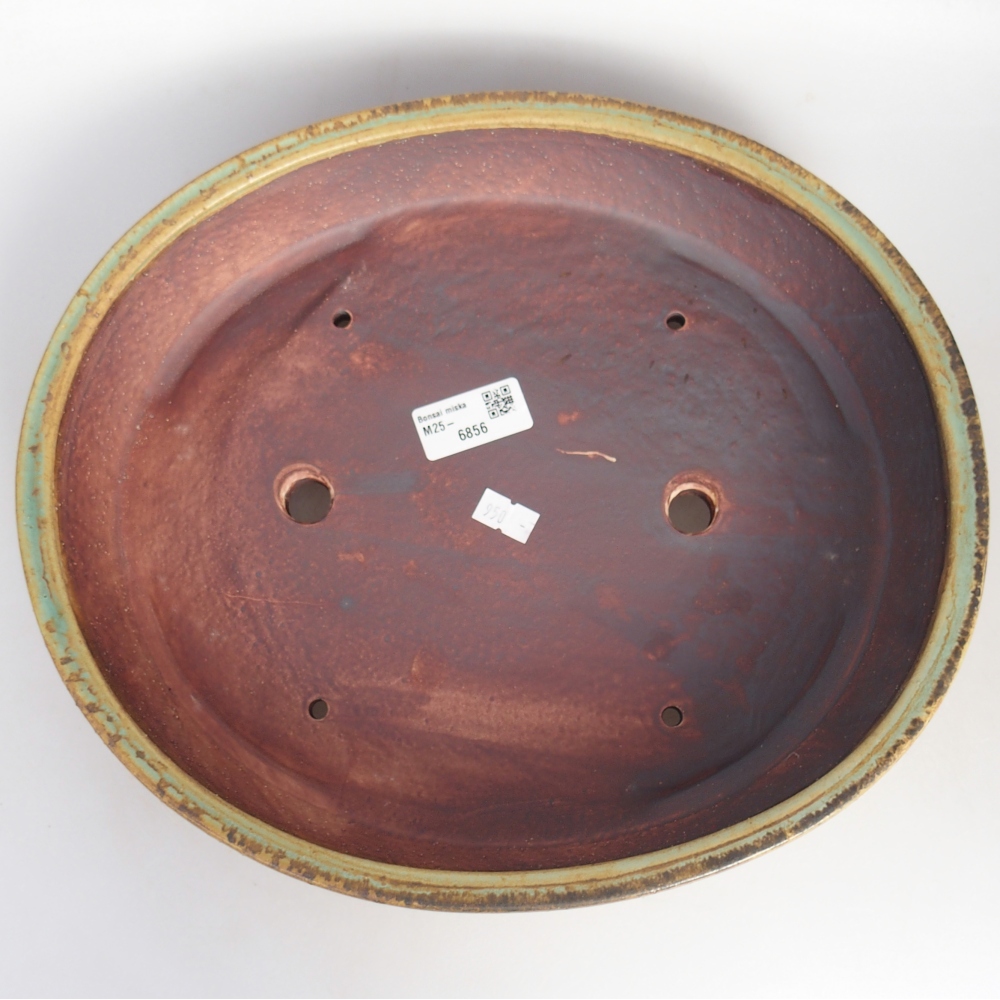 Ceramiczna miska do bonsai 31,5 x 27,5 x 6,5 cm, zielona