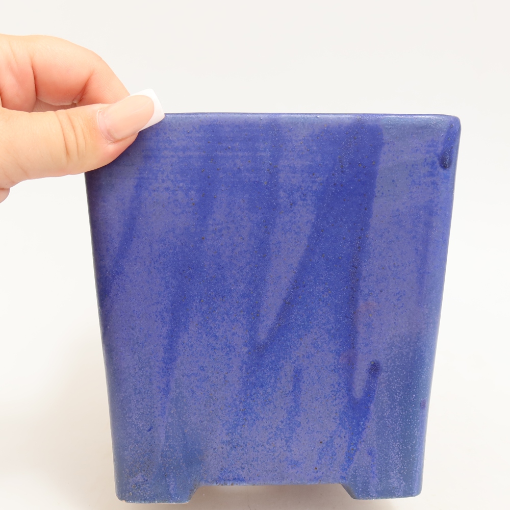 Ceramiczna miska do bonsai 13 x 13 x 13,5 cm, kolor niebieski