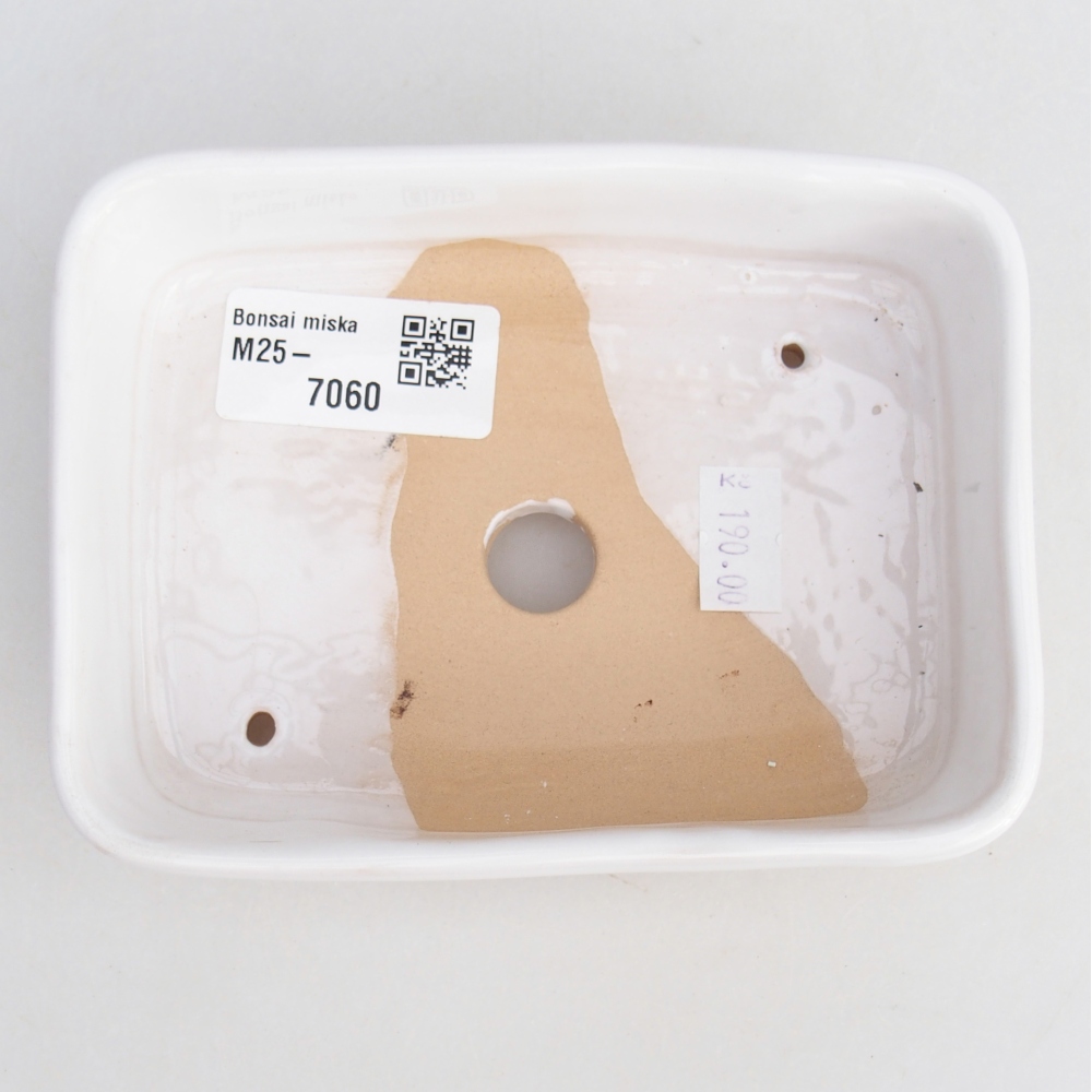 Ceramiczna miska do bonsai 12,5 x 9,5 x 3,5 cm, kolor biały