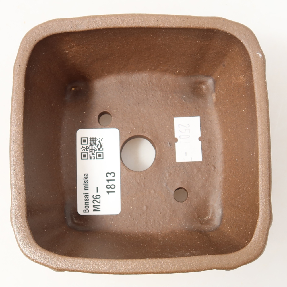 Ceramiczna miska do bonsai 10,5 x 10,5 x 4,5 cm, kolor brązowy