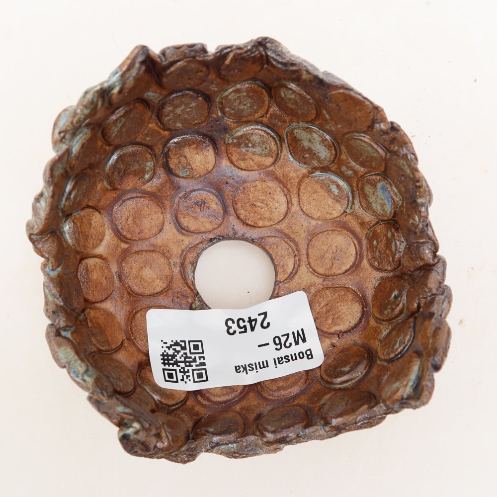 Ceramiczna skorupka  8,5 x 8,5 x 6 cm, kolor brązowo-zielony